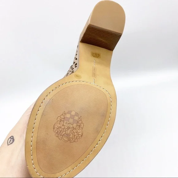 NEW-Vince Camuto-Taupe Tan Leather Laser Cut Gladiator 10 - Picture 7 of 10